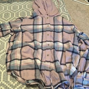 American Eagle hooded flannel